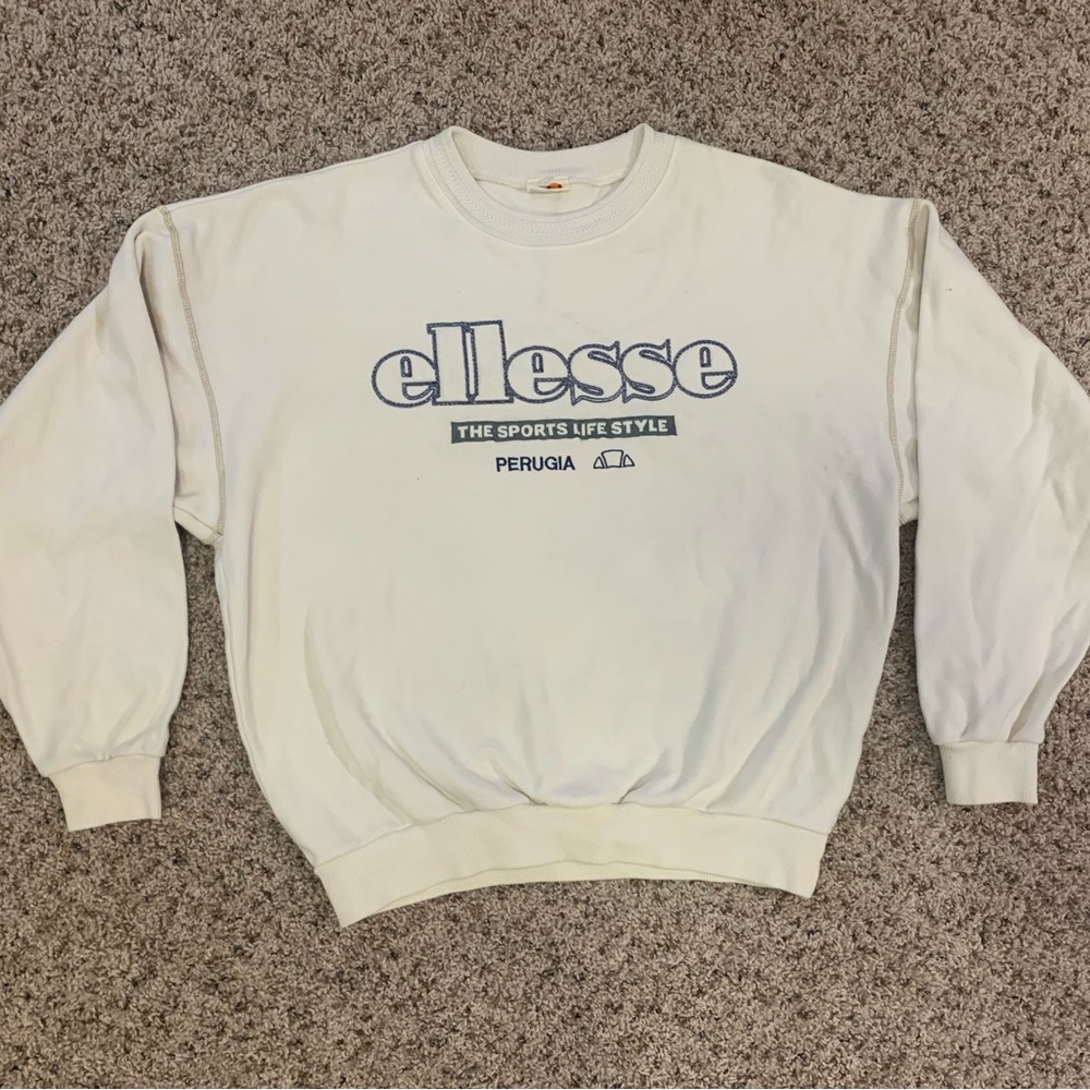 Vintage Ivory Ellesse Sports Crewneck Sweatshirt